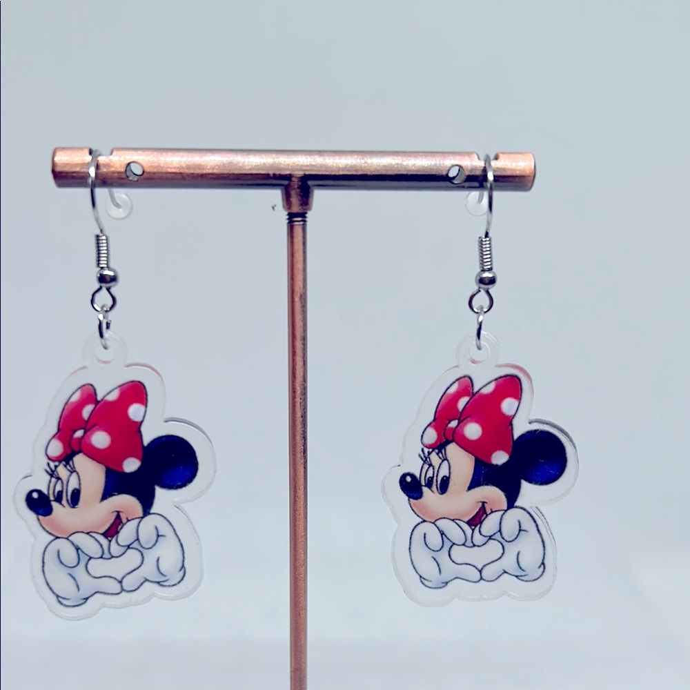 Disney Minnie Mouse Jewelry Red and Black Earrings